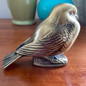 Rare vintage brass bird paperweight